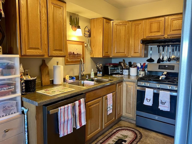 kitchen featuring appliances with stainless steel finishes and sink