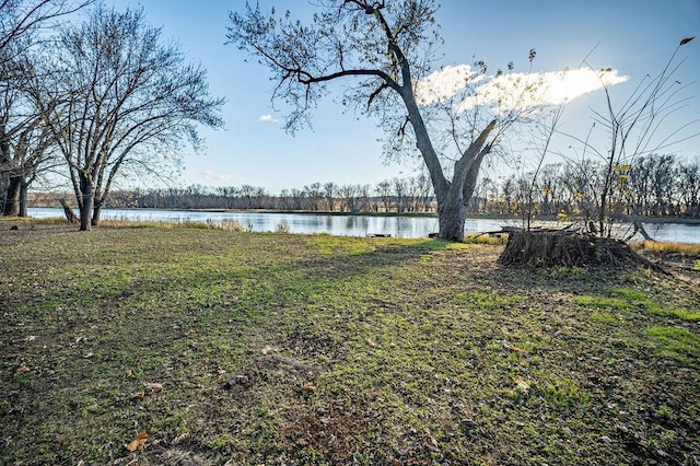 view of yard featuring a water view