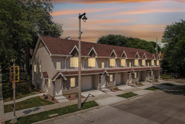 view of front of house with a garage