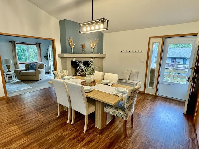 dining room featuring dark hardwood / wood-style flooring