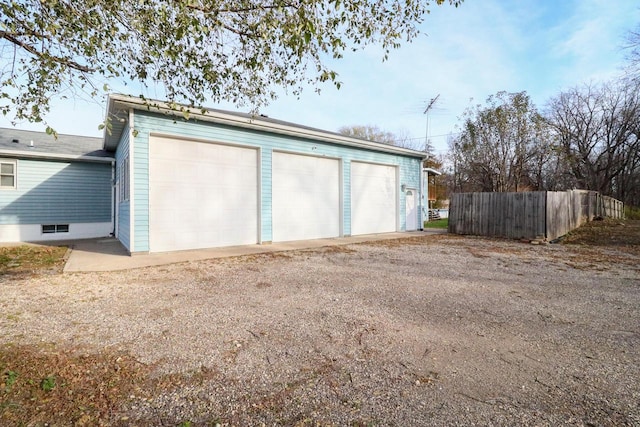 view of garage