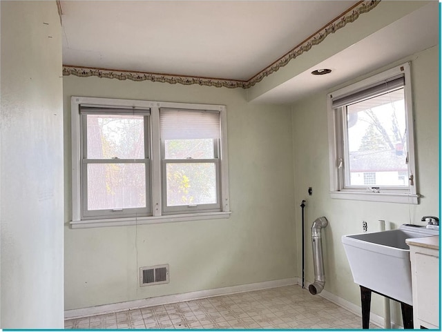 laundry area with a healthy amount of sunlight and sink