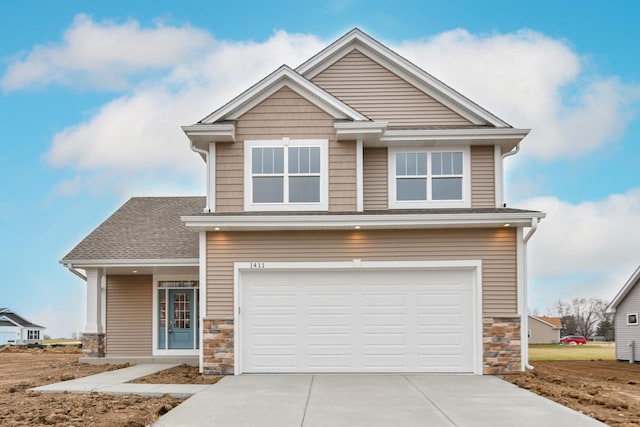 view of front facade with a garage