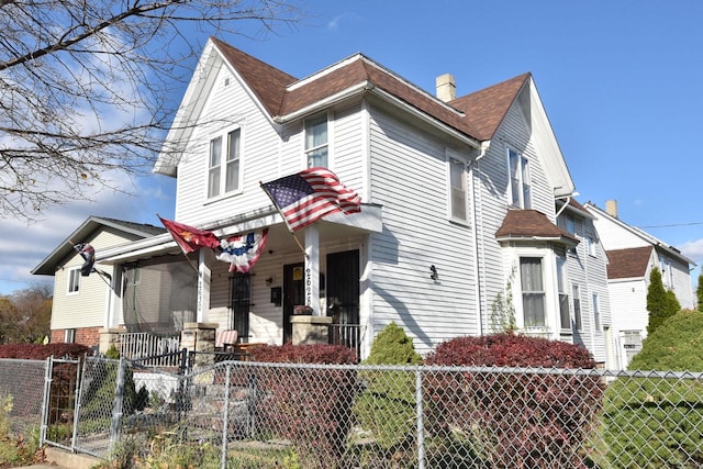 view of front of property with covered porch