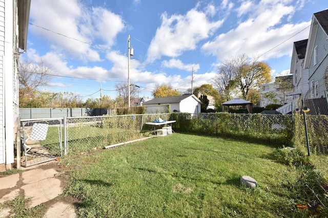 view of yard with a gazebo