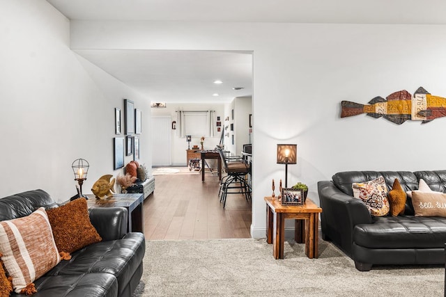 living room with wood-type flooring