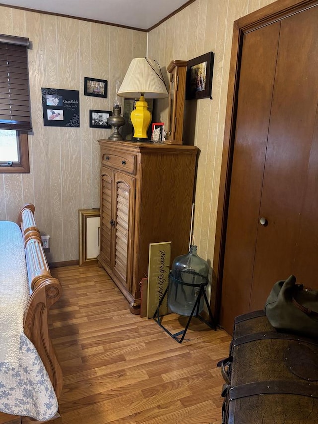 bedroom featuring light wood-style floors