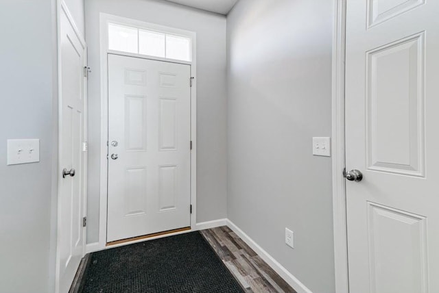 foyer with dark wood-type flooring