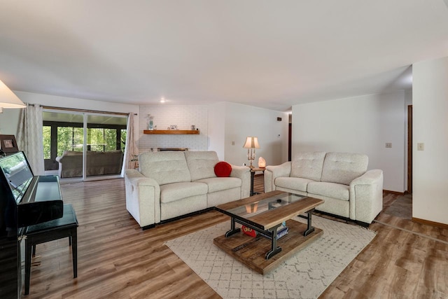 living room featuring hardwood / wood-style flooring