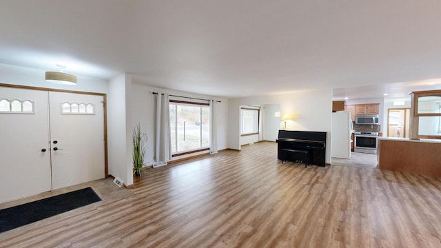 entryway with light wood-type flooring