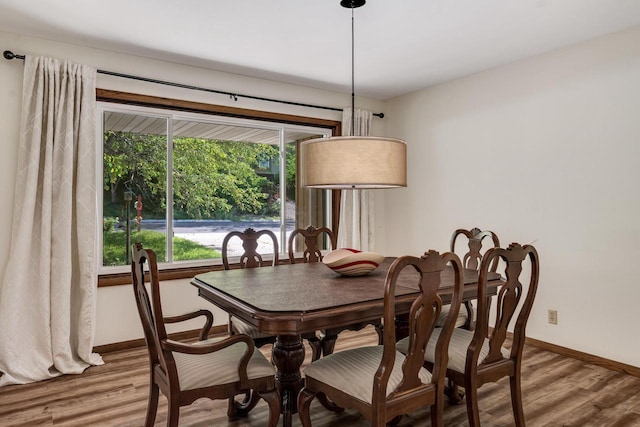 dining area featuring hardwood / wood-style floors