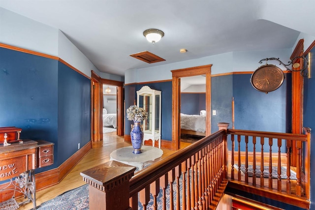 2730 Chestnut Dr, Plover, WI 54467 - corridor with wood finished floors and baseboards