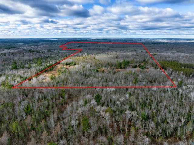 11242 S Pierce Rd, Solon Springs, WI 54873 - aerial view of sparsely populated area featuring property parcel outlined