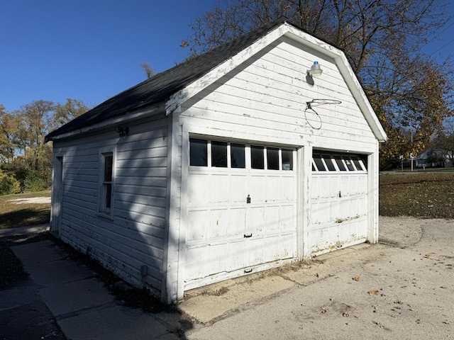 view of garage