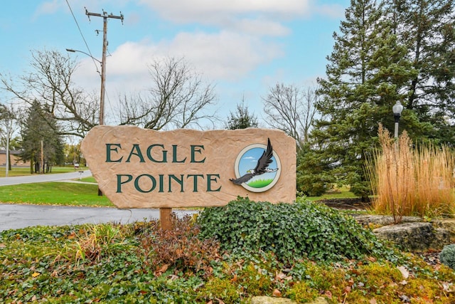 view of community sign