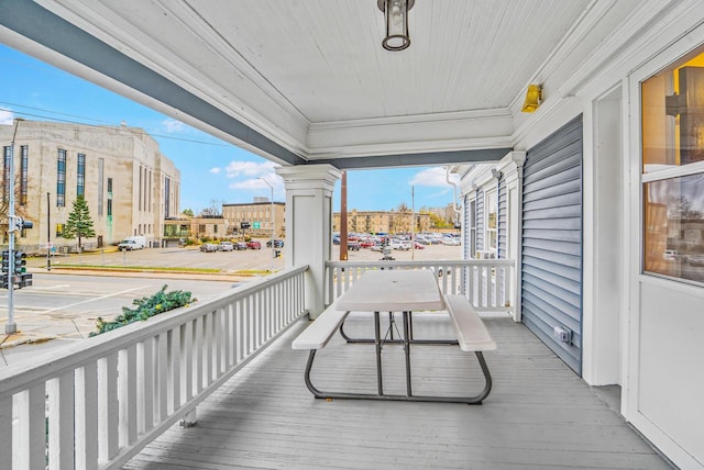 wooden deck with a porch