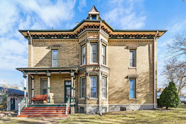 italianate home with a porch