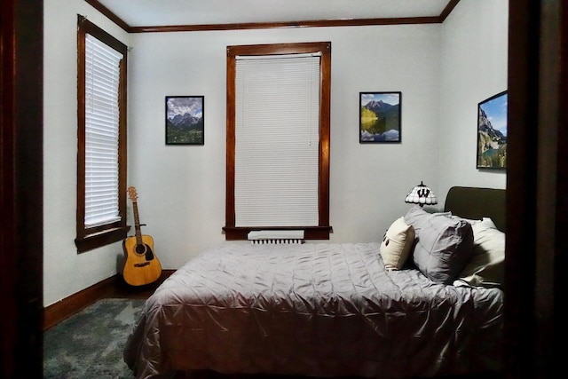 bedroom featuring ornamental molding