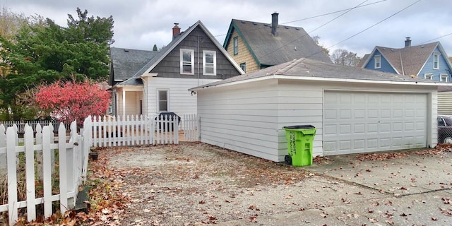 exterior space featuring a garage