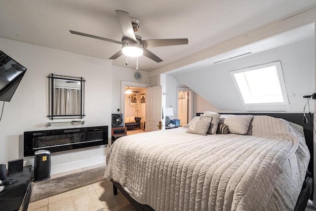 330 E Locust St, Milwaukee, WI 53212 - bedroom with ceiling fan, tile patterned flooring, and lofted ceiling