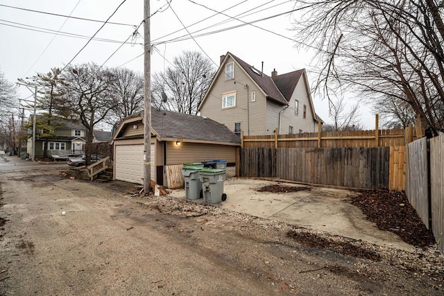 view of home's exterior featuring a garage