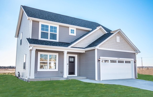 craftsman-style home featuring a front yard