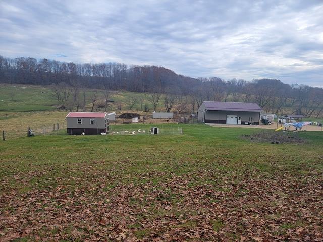 mountain view with a rural view