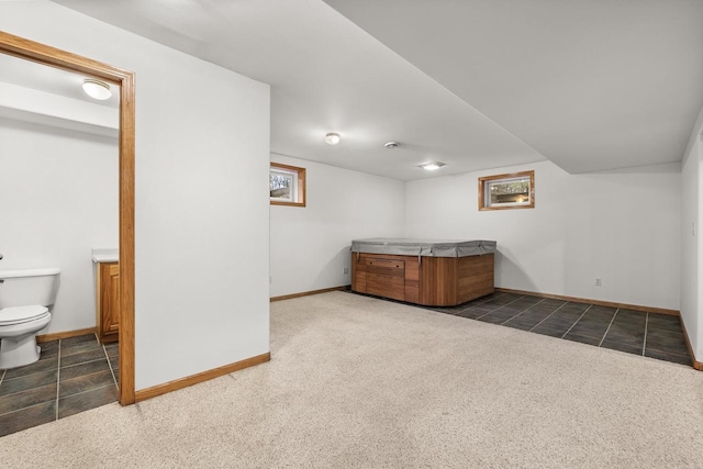 bar featuring dark colored carpet