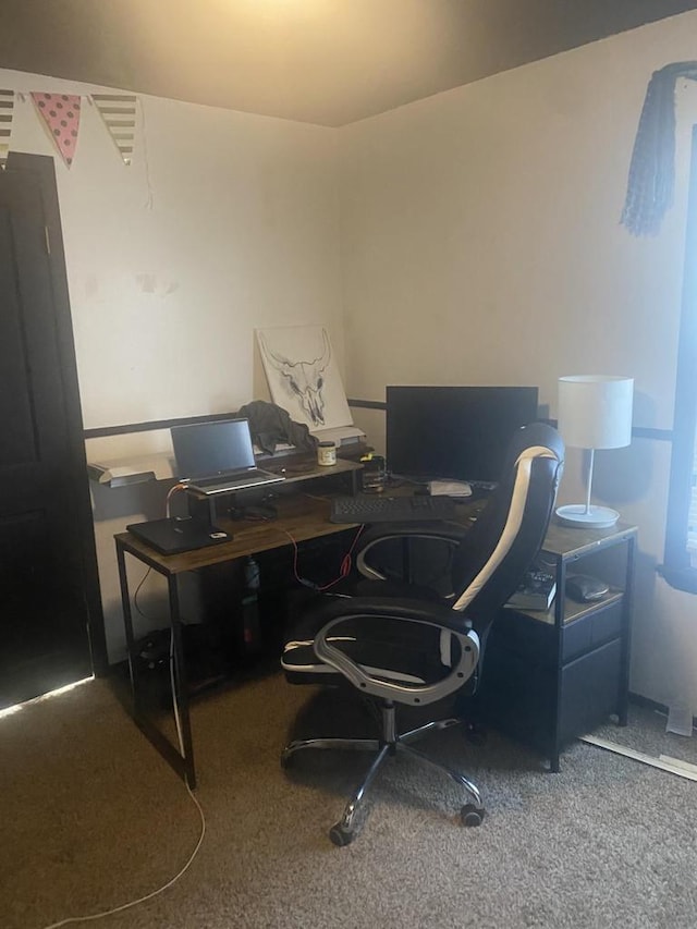 home office featuring carpet