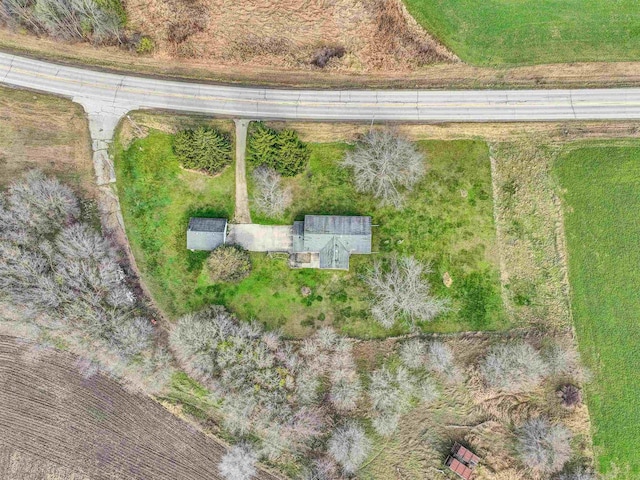 aerial view with a rural view