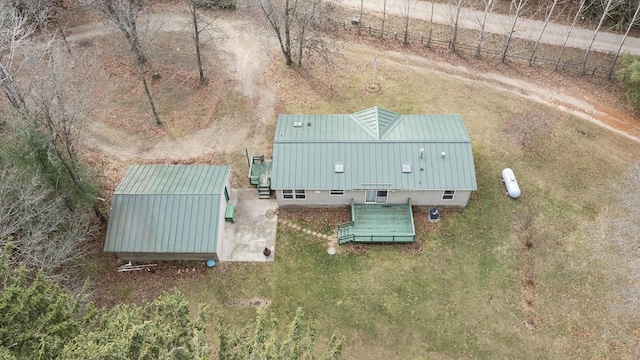 aerial view featuring a rural view