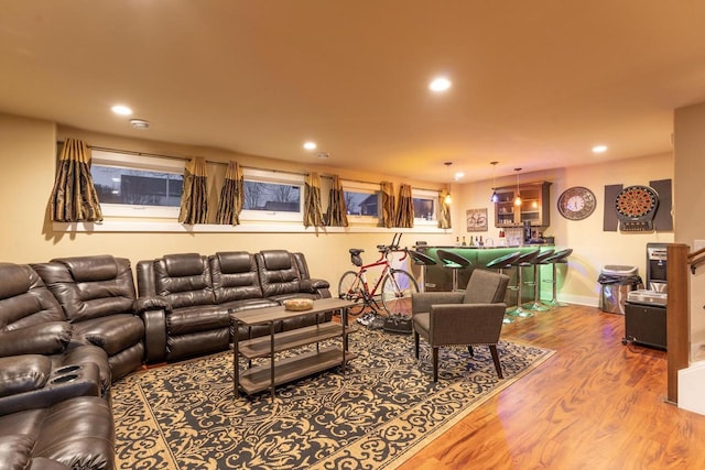 living room featuring hardwood / wood-style flooring