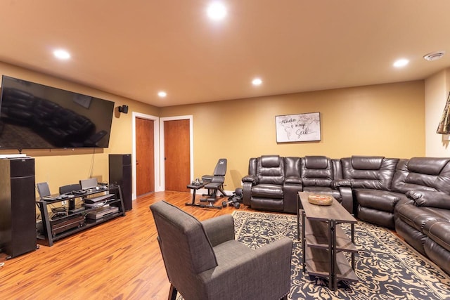 living room featuring hardwood / wood-style flooring