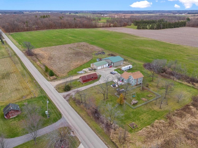 bird's eye view featuring a rural view