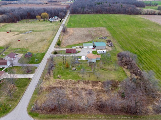 drone / aerial view with a rural view