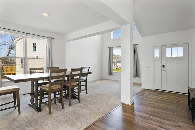 dining room featuring dark hardwood / wood-style flooring