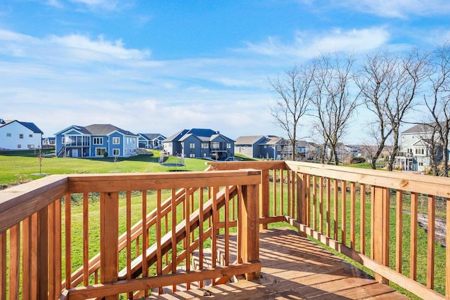 deck featuring a yard