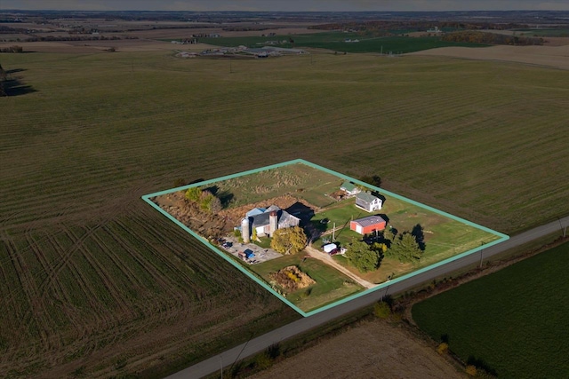 aerial view featuring a rural view