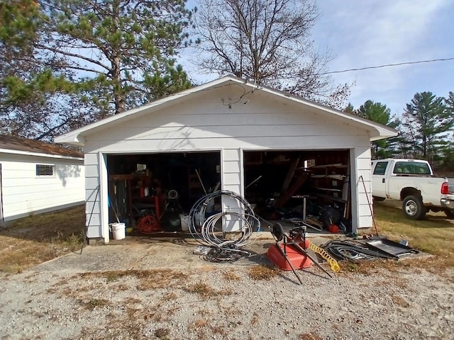 view of garage