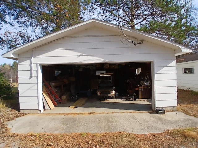 view of garage