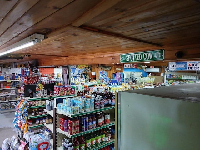 misc room featuring wooden ceiling