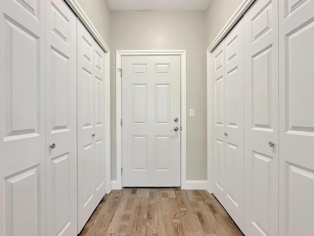 entryway with light wood-type flooring