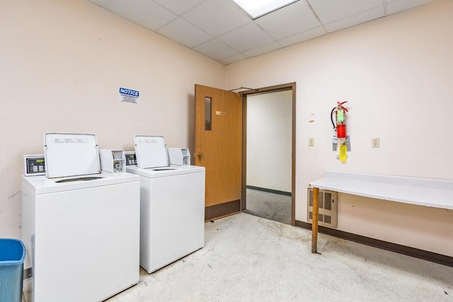 laundry area featuring washing machine and dryer