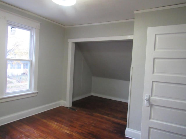 interior space featuring dark wood-type flooring