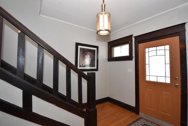 entrance foyer featuring hardwood / wood-style floors