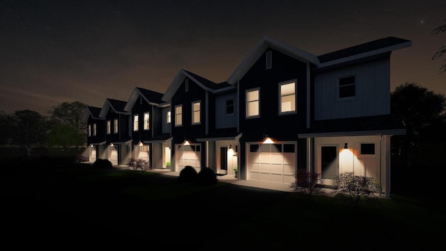 view of front of home with a garage