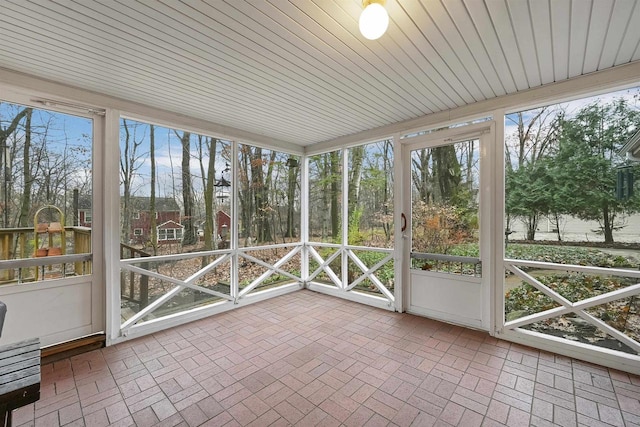 view of unfurnished sunroom