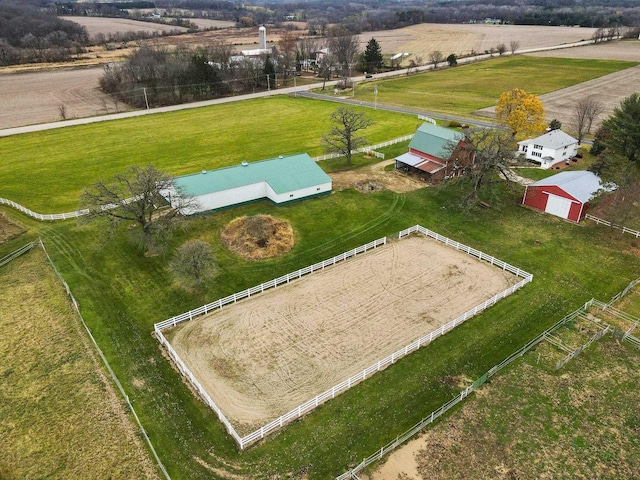 bird's eye view with a rural view