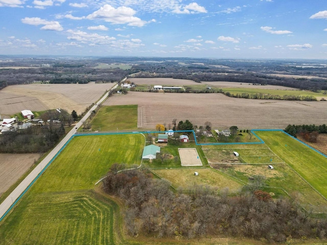 bird's eye view featuring a rural view