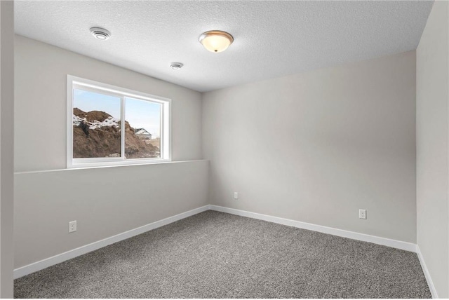 spare room with carpet flooring and a textured ceiling